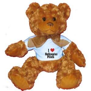  I Love/Heart Helicopter Pilots Plush Teddy Bear with BLUE 