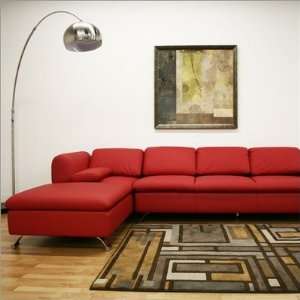  Baxton Studio Misha Leather Sectional Sofa in Red