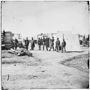 Civil War Reprint Petersburg, Virginia. Federal camp. Soldiers boxing