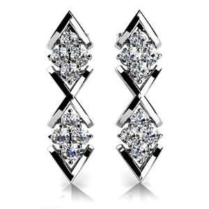    Gold, Diamonds in Diamond Earrings, 0.8 ct. (Color GH, Clarity VS