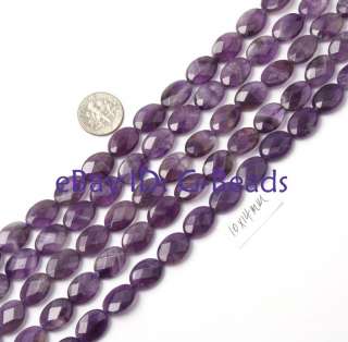 10x14mm oval faceted purple amethyst bead strand 15  