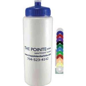 Sports bottle with wide mouth opening and push pull lid, 32 oz 