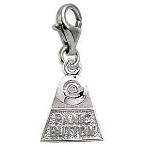 Rembrandt Charms Panic Button Charm with Lobster Clasp, 14k White Gold