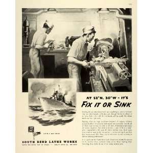  1943 Ad South Bend Lathe Works Indiana Machine Tools 