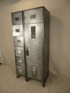 Set Of Industrial Machine Age Style Metal Lockers (01817)n.  