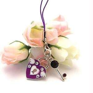   Icella N CHO KHEART1 PP Purple KeyHeart 1 Phone Charms