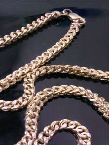 10K Mens Yellow Gold Diamond Cut Franco Chain Necklace Box Cuban 