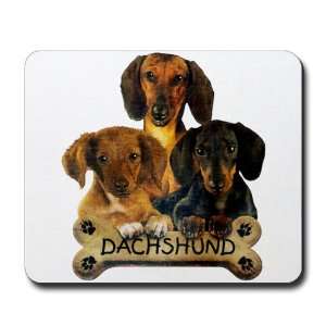  Mousepad (Mouse Pad) Dachshund Trio with Bone Name Plate 