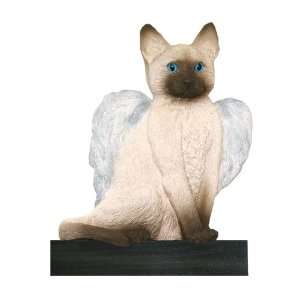 Chocolate Point Angel Cat Shelf and Wall Plaque Collectible Figurine 