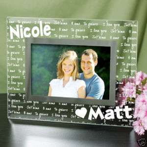 Love You Personalized Engraved Glass Picture Frame  