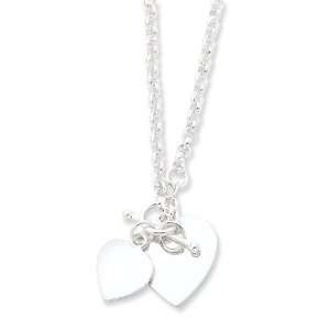  Sterling Silver Double Heart Toggle Necklace Vishal 