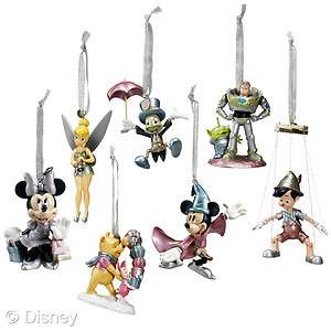 D23~Limited Silver Edition~7~ORNAMENTS~Mickey+Minnie+TinkerBell~NWT 