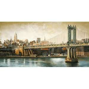 Matthew Daniels 54W by 28H  Manhattan Bridge View CANVAS Edge #2 