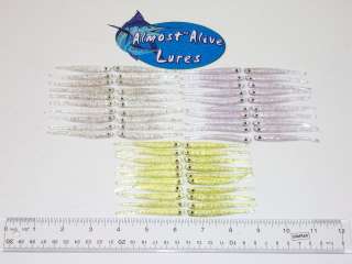   Minnow, (60) 6 10 Packs Lures, Clear/Purple/Chartruse Color  