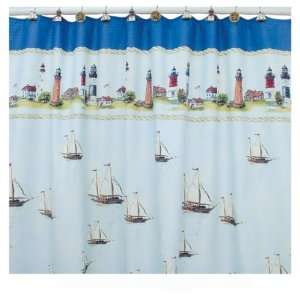 Expressions Beacon Point Lighthouse Shower Curtain 