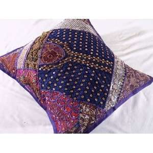 Decorative Purple Big Floor India Accent Pillow Cushion  