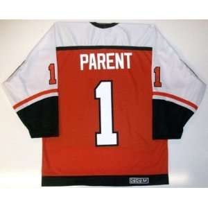  Bernie Parent Philadelphia Flyers Ccm Jersey Orange Medium 