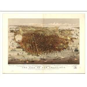 Historic San Francisco, California, c. 1878 (M) Panoramic Map Poster 