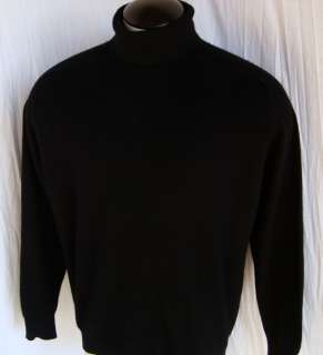 Black ~ Daniel Bishop *100% Cashmere* turtleneck golf sweater ~ mens L 