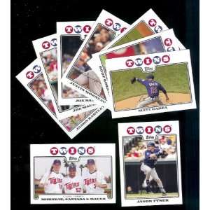  2008 Topps Minnesota Twins Series 1 Team Set of 9 cards 