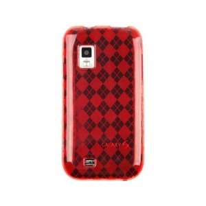  Flexible Plastic TPU Phone Case Cover Red Checkers For Samsung 