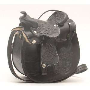 Black Leather Saddle Bag 