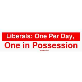  Liberals One Per Day, One in Possession Large Bumper 