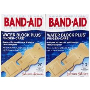  Band Aid Water Block Plus Finger Care Adhesive Bandages, 2 