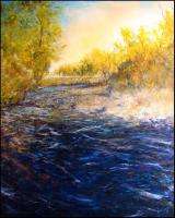 Dave Iles Fall Color on Beaver Creek on Canvas signed Original 