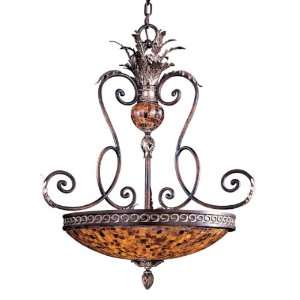 Salamanca Collection 4 Light 36 Cattera Bronze Pendant with Pen Shell 