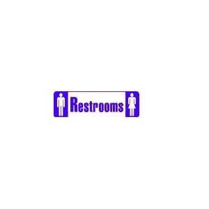  Restrooms 5x14 Heavy Duty Plastic Sign 