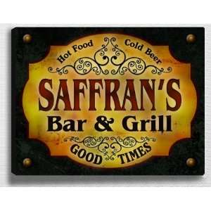  Saffrans Bar & Grill 14 x 11 Collectible Stretched 