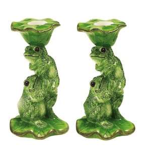  Andrea Sadek Frog Porcelain Candle Holders