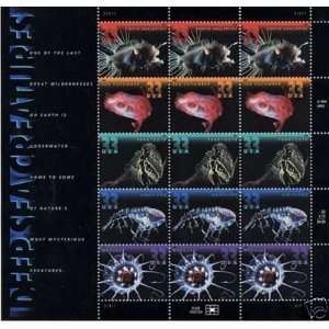  Deep Sea Creatures pane of 15 x 33 cent U.S. Stamps 199 