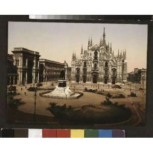  Vintage Travel Poster   Piazza del Duomo Milan Italy 24 X 