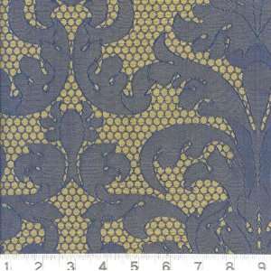  54 Wide Silk Jacquard Antoinette Blue Fabric By The Yard 
