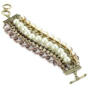  Morgan Ashleigh Two Tone Crystal Chain Bracelet, 7 long 