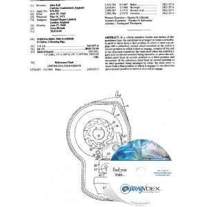 NEW Patent CD for INERTIA REEL MECHANISMS 