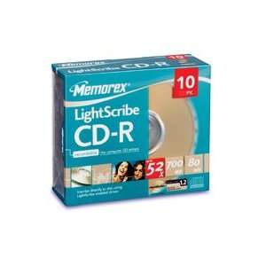 MEMOREX O   Disk   CD R 80 min   700MB   LightScribe   52X   10/PK 