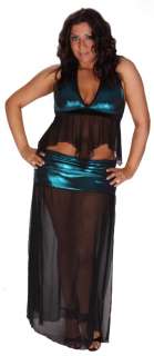 Plus size Club Exotic Wear mesh flounce and long skirt  
