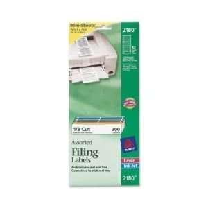  Avery Filing Mini Sheet Label  Assorted Colors   AVE2180 