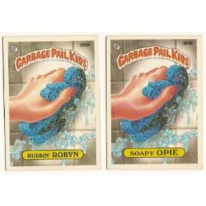   GARBAGE PAIL KIDS Cards 8th SERIES 304 a & b Rubbin Robyn Soapy Opie