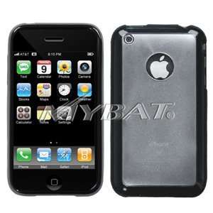   3G 3GS Gummy Cover, Black/Transparent Clear Cell Phones & Accessories