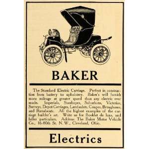  1907 Ad Antique Baker Standard Electric Carriage Model 
