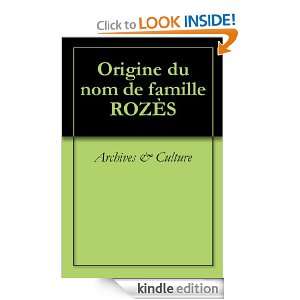 Origine du nom de famille ROZÈS (Oeuvres courtes) (French Edition 