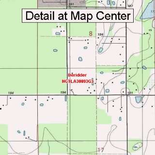   Topographic Quadrangle Map   Deridder, Louisiana (Folded/Waterproof