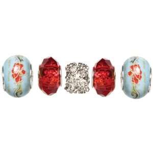 Trinkettes Glass & Metal Beads 5/Pkg Red Crystal 