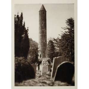  1926 Round Tower Glendalough Ireland Photogravure Hoppe 