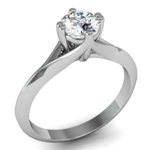  0.52CT SOLIATIRE ROUN DIAMOND ENGAGEMENT RING 14K WHITE 