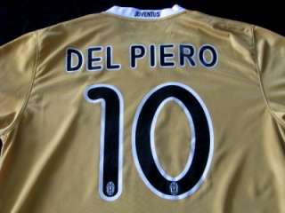   MODERN VINTAGE JUVENTUS 2008 GOLD AWAY #10 DEL PIERO Serie A SHIRT